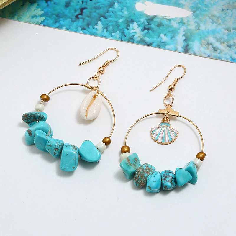 Sea Shell Feroza Earrings For Women - Image 5
