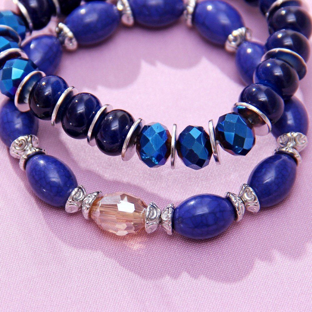 3pcs Multilayer Women's Fashion Boho Beaded Bracelets - Image 3