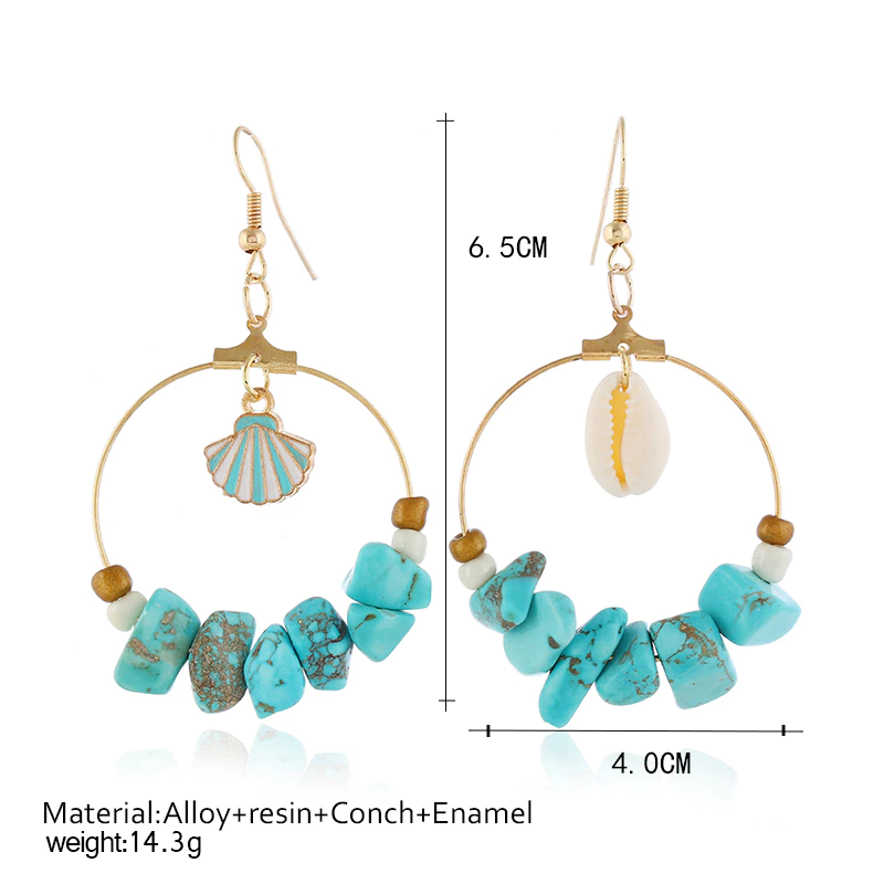 Sea Shell Feroza Earrings For Women - Image 4
