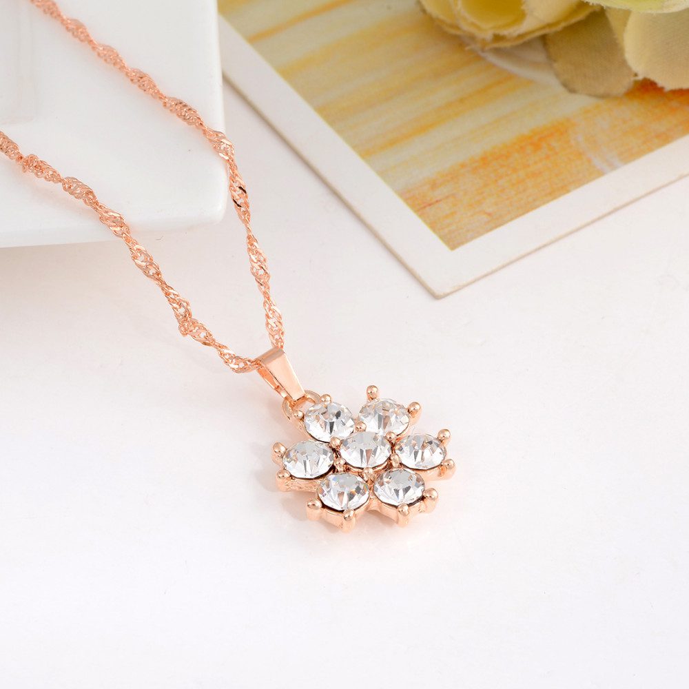 Gold Color Crystal Flower Jewelry Set - Image 6