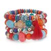 4pcs set Multilayer Crystal Lava Stone Beads Wing Tassel Bracelets