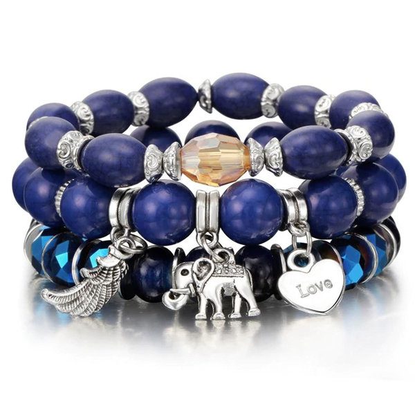 3pcs Multilayer Women's Fashion Boho Beaded Bracelets