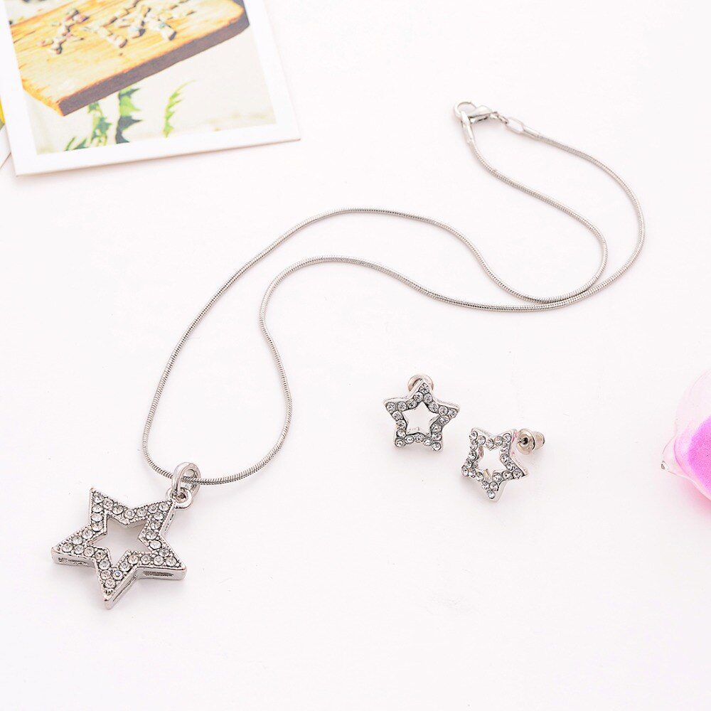 Star Design Pendant and Earrings Fashion Jewelery Set - Image 3